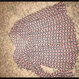 Blue and orange blouse